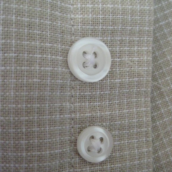 CLAYBROOKE short sleeve Wrinkle Free Tattersall Beige Shirt Size 16-1/2 - EUC - Picture 8 of 8